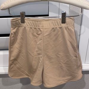 misguided tan high waisted comfy shorts